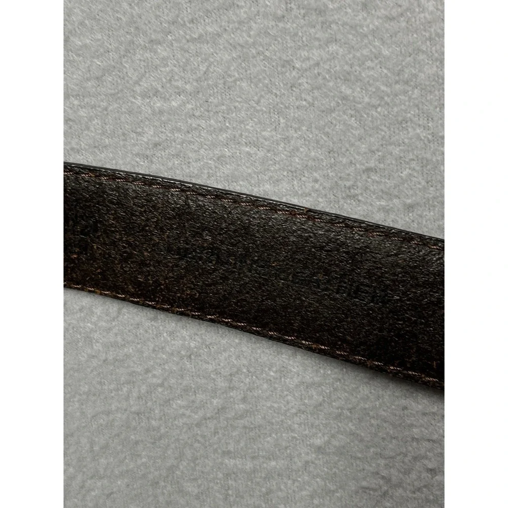 Columbia Mens Leather Belt 34 Tan Brown Textured Contrast Stitch rugged 11CO0289